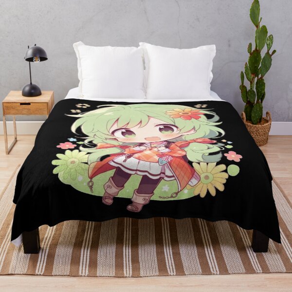 Item preview, Green Haired Anime Chibi w/ Flowers designed and sold by ScarletClover.