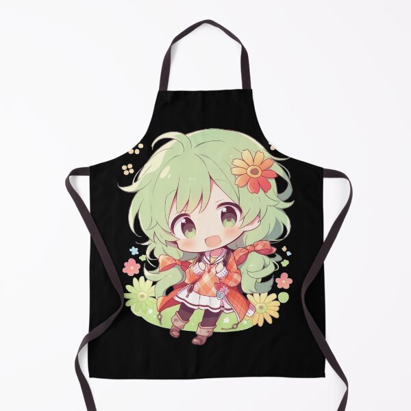 Item preview, Green Haired Anime Chibi w/ Flowers designed and sold by ScarletClover.