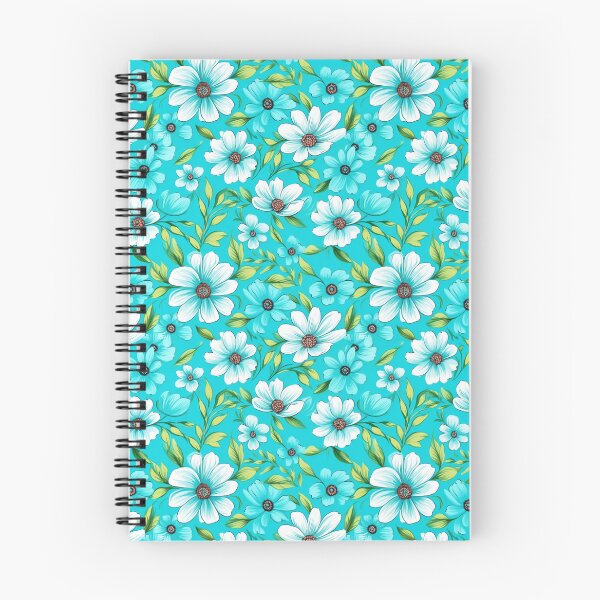 Item preview, Patrón floral de flores blancas y turquesas designed and sold by AETHERART.