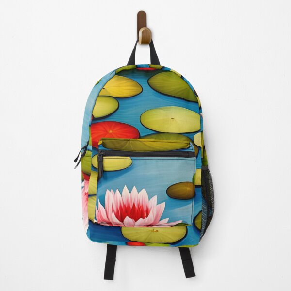 Item preview, Water Lilies Waterlily Flowers Pond Painting Red designed and sold by druidwolfart.