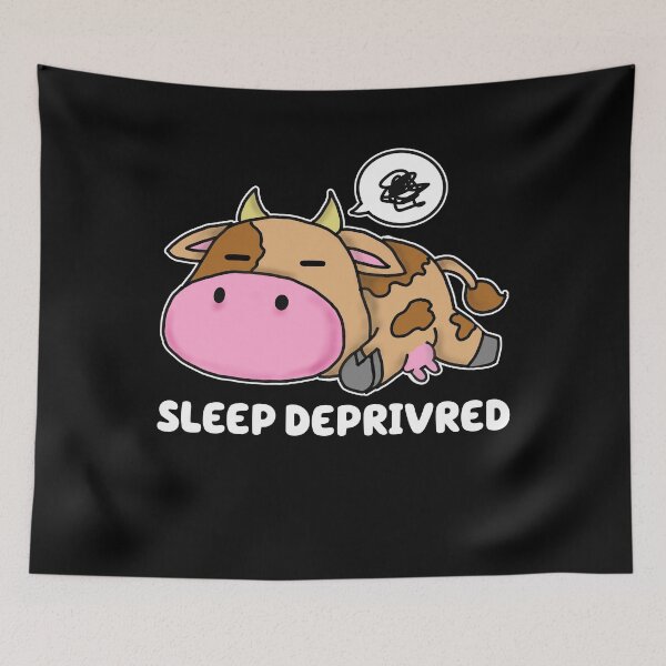 Item preview, Udderly Exhausted: Sleep-Deprived Cow Humor designed and sold by Dorky--Designs.