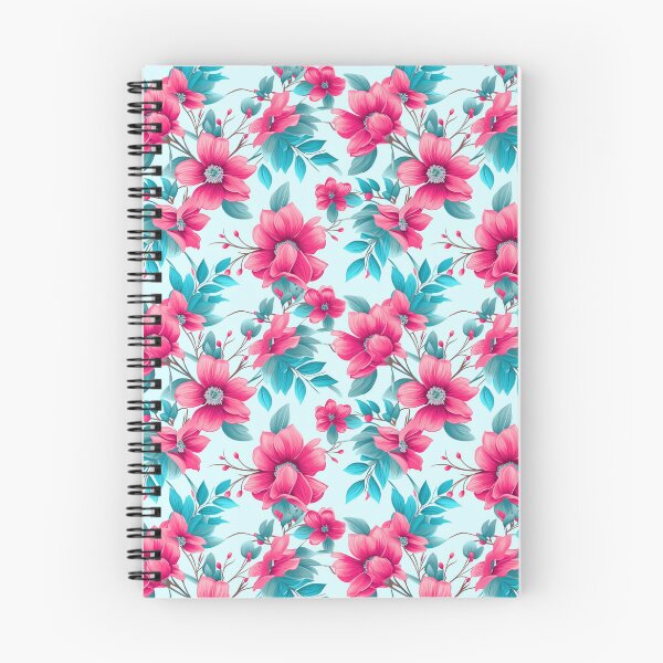 Item preview, Pink and Turquoise Flowers Floral Pattern designed and sold by AETHERART.