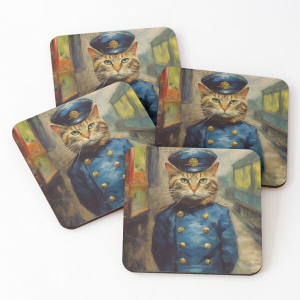 Item preview, Train Conductor Cat by Van Gogh designed and sold by ApexPrintCo.