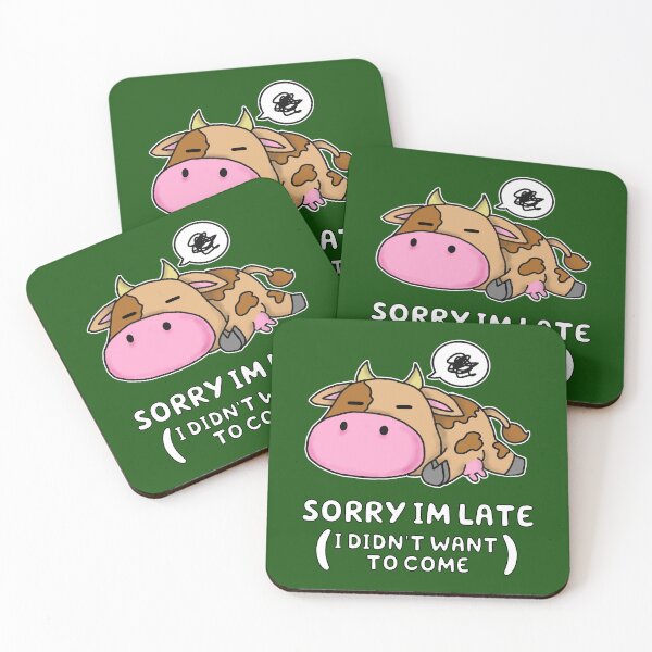 Item preview, Udderly Unamused: 'Sorry I'm Late, I Didn't Want to Be Here' designed and sold by Dorky--Designs.