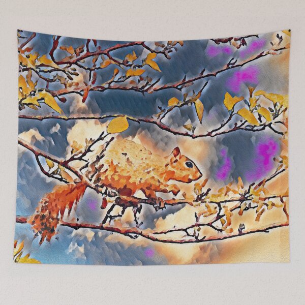 Item preview, SQUIRREL ON A PRECARIOUS BRANCH designed and sold by ArtbyRolleen.