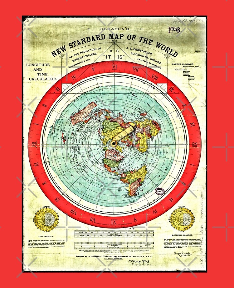 Gleason's New Standard Map of the World 1892. Vintage 