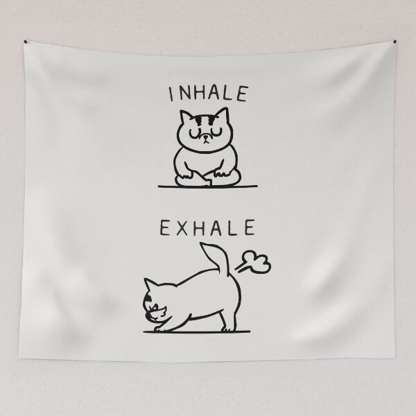 Item preview, Inhale Exhale Cat  designed and sold by Huebucket.
