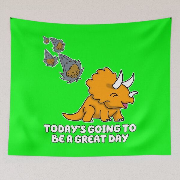 Item preview, Blissful Ignorance: The Happy Triceratops Meteor Surprise designed and sold by Dorky--Designs.