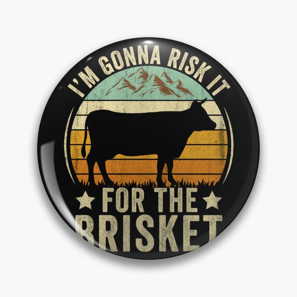 Item preview, RISK IT FOR THE BRISKET Funny Meat Smoker BBQ Chef Retro T-Shirt designed and sold by KGN  CREATIVITY.