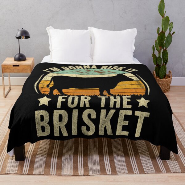 Item preview, RISK IT FOR THE BRISKET Funny Meat Smoker BBQ Chef Retro T-Shirt designed and sold by KGN  CREATIVITY.