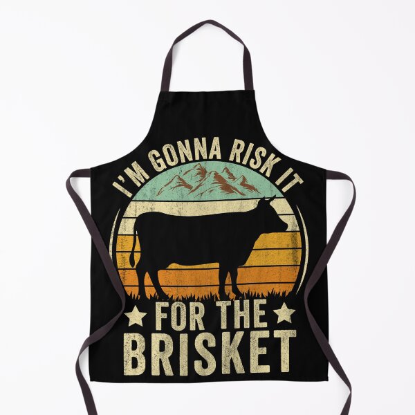 Item preview, RISK IT FOR THE BRISKET Funny Meat Smoker BBQ Chef Retro T-Shirt designed and sold by KGN CREATIVITY.