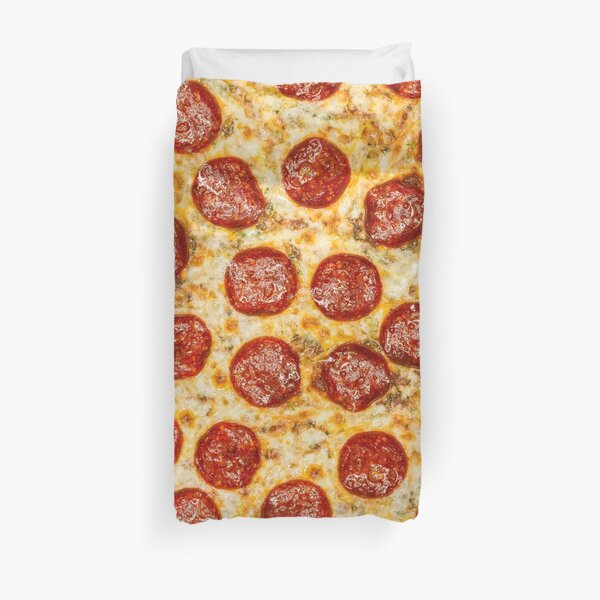Pizza Duvet Covers Redbubble - presents in roblox work at a pizza place flamethrower youtube
