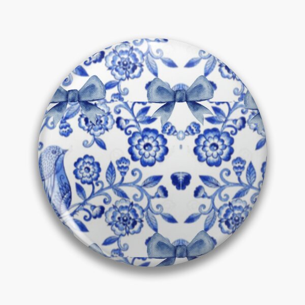 Item preview, Blue and white floral bird print  designed and sold by Nathanfulks551.