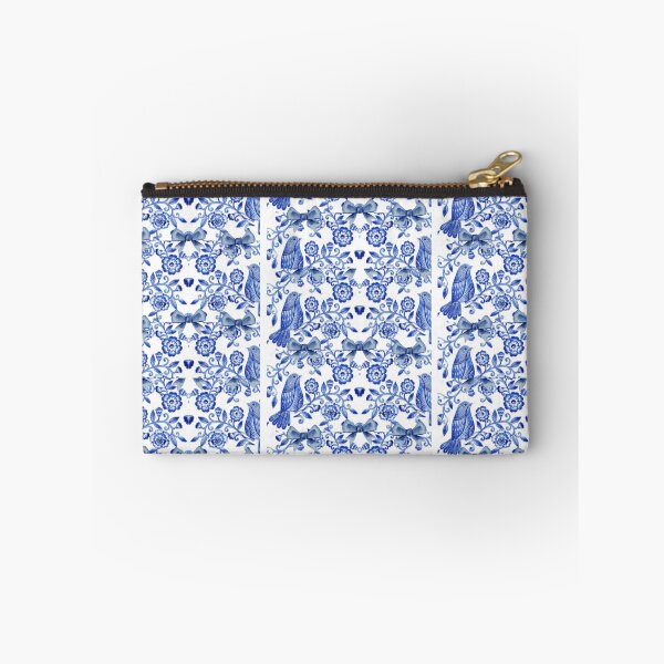 Item preview, Blue and white floral bird print  designed and sold by Nathanfulks551.