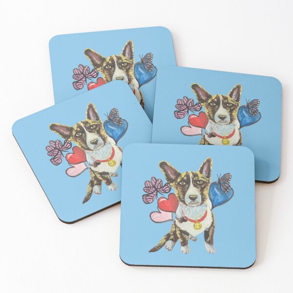 Item preview, Corgi puppy with hearts and butterflies  designed and sold by altairaleon.