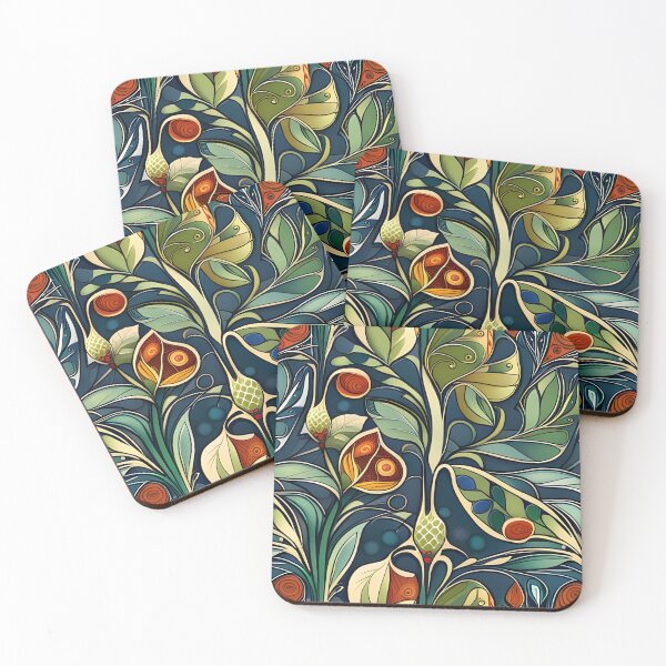 Item preview, Art Nouveau Pattern Snails on Leaves designed and sold by druidwolfart.