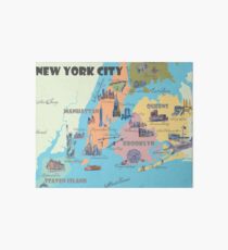 New York City NY Highlights Map Galeriedruck