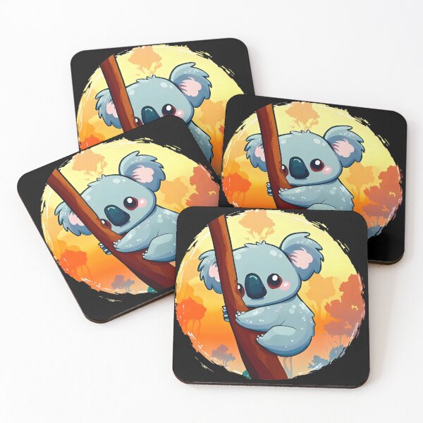 Item preview, Cute baby Koala clinging to a tree at sunset designed and sold by ArtandSmile.