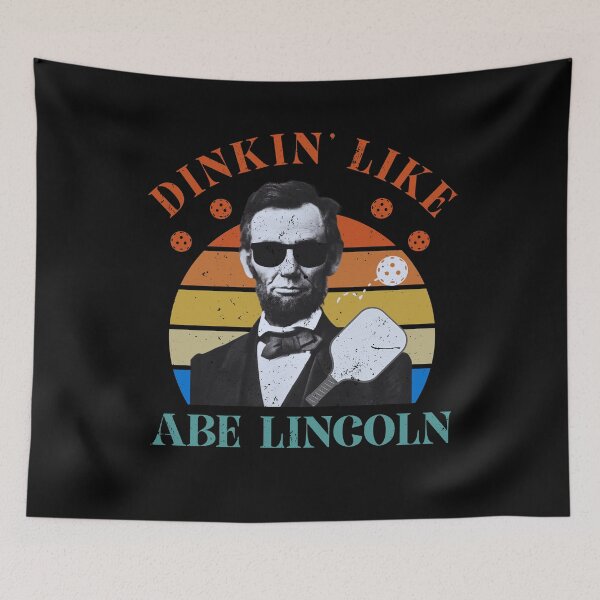 Item preview, Distressed Vintage Sunset Dinkin' Like Abe Lincoln Funny Pickleball Pun  designed and sold by MacAndMoose.