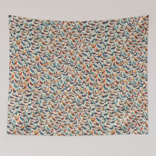 Item preview, Vibrant Wings: A Captivating Repeated Pattern of Colorful Birds designed and sold by dorzaart.