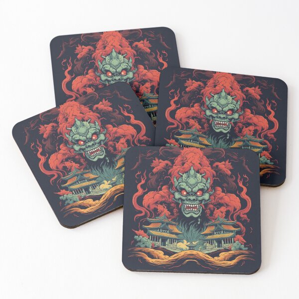 Item preview, Flaming Gaze: The Demon's Stare - Asian-Inspired Motifs, Psychedelic Landscapes, Etam Cru Influence, Traditional Vietnamese Elements, Fantastical Ruins designed and sold by Bee Happy Creative™.