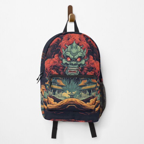 Item preview, Flaming Gaze: The Demon's Stare - Asian-Inspired Motifs, Psychedelic Landscapes, Etam Cru Influence, Traditional Vietnamese Elements, Fantastical Ruins designed and sold by Bee Happy Creative™.