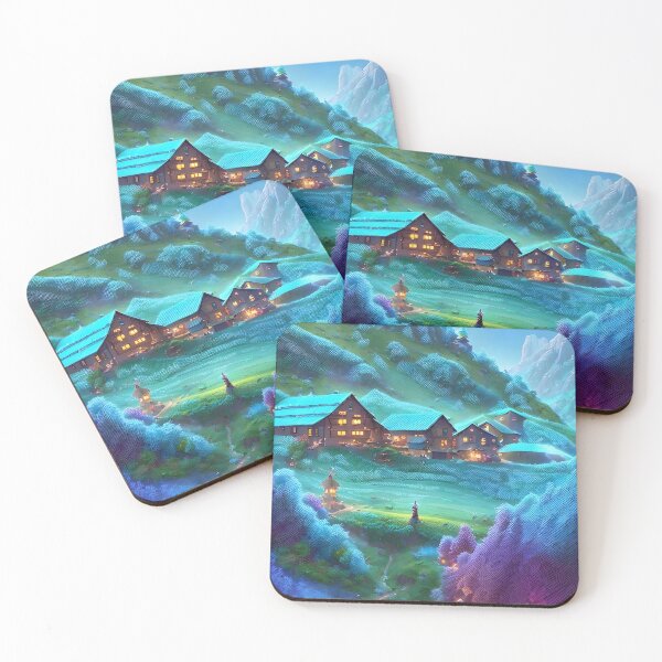 Item preview, A Serene Little Village Nestled in the Hills designed and sold by Erika V..