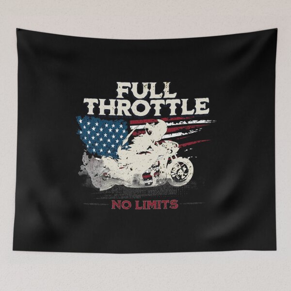 Item preview, Full Throttle No Limits Motorcycle Drag Racing USA American Flag Sportbike Racing Motorbike Motorcycle Enthusiast designed and sold by CarantinedChaos.