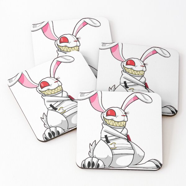 Item preview, white rabbit red eyes grinning teeth designed and sold by Devon-Design88.