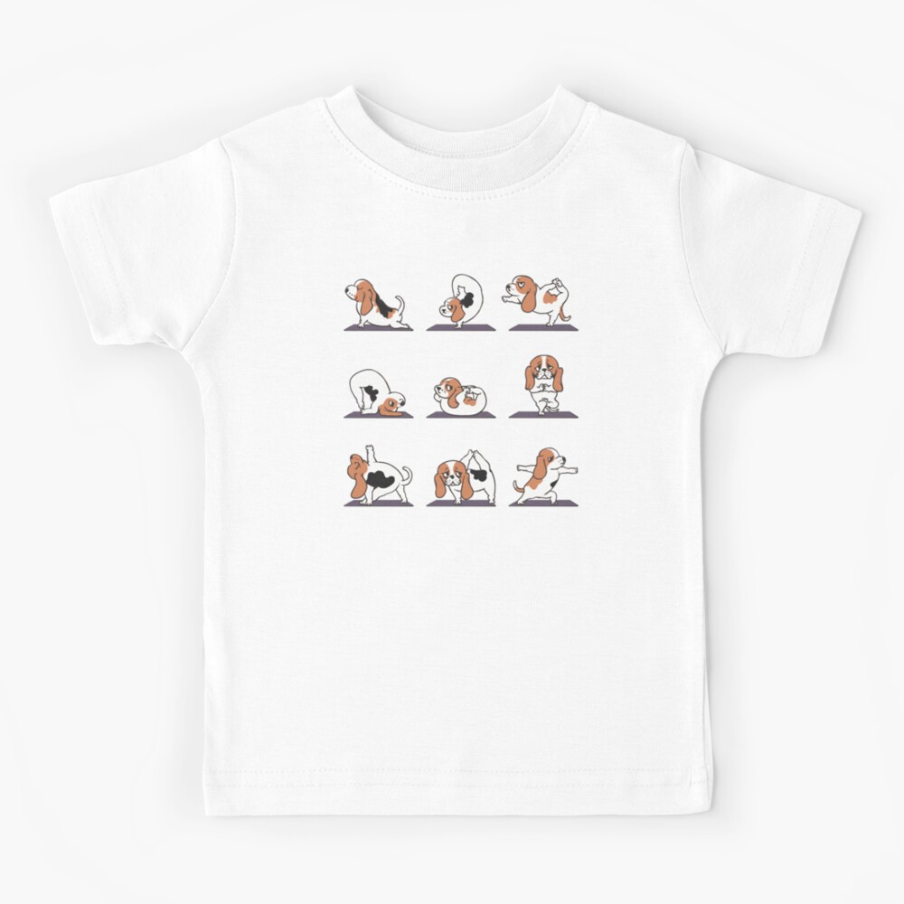 "Basset Hound yoga" Kids TShirt for Sale by Huebucket Redbubble