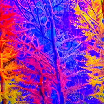 Artwork thumbnail, Abstract Neon Tree Pattern by calibrit