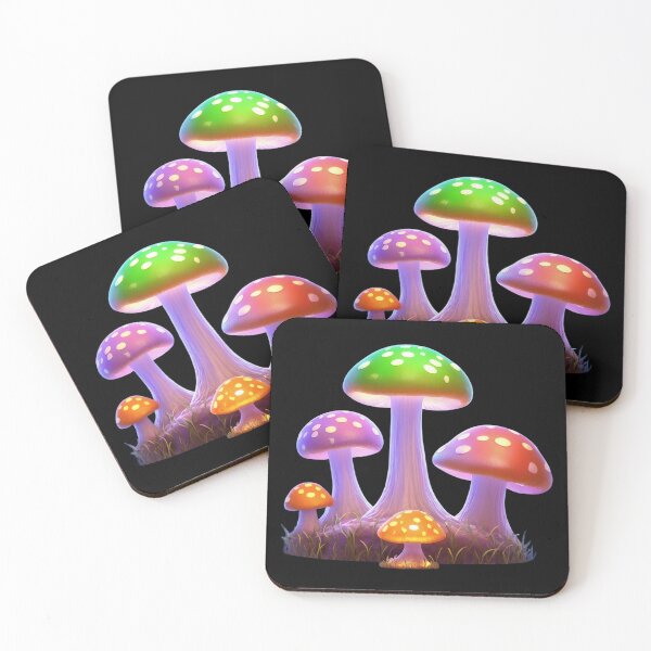 Item preview, Bioluminescent mushrooms | Glow in the dark | Glowing fungi night light | Colorful mushrooms designed and sold by IndigoTides.