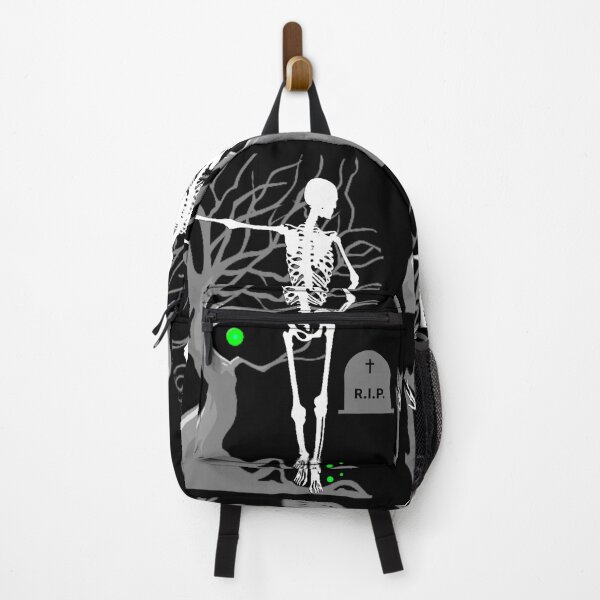 Item preview, skeleton leaning on a tree looking at his grave designed and sold by MoreCasual.