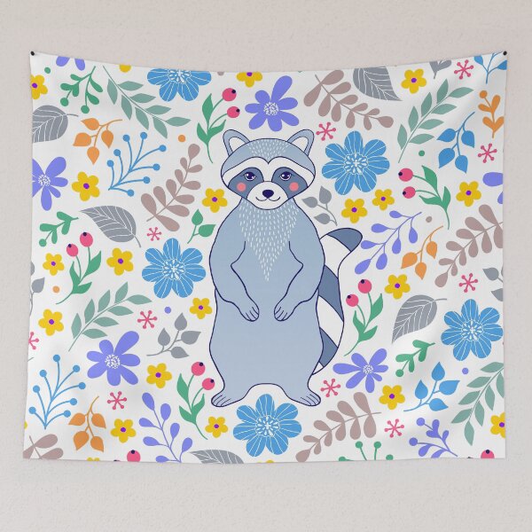 Item preview, Floral Raccoon Pattern Design  designed and sold by Harsh  Katariya.
