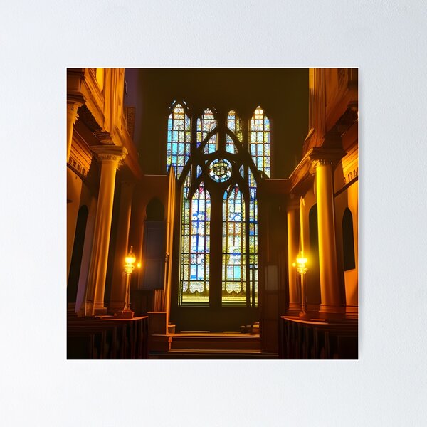 Inside an old Church Poster
