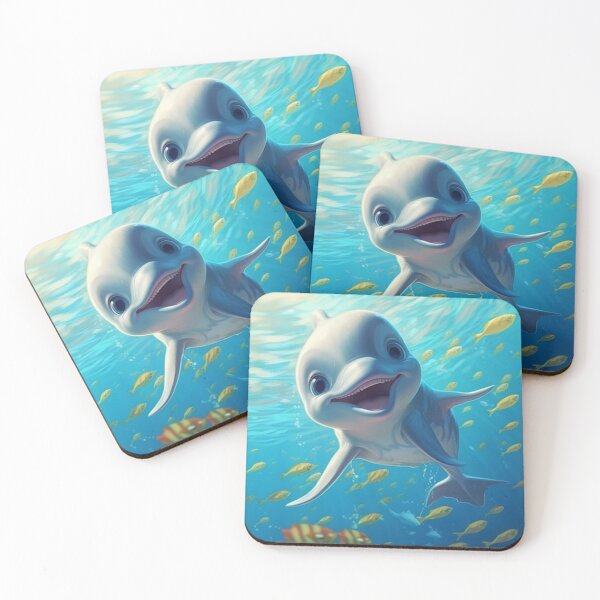 Item preview, cute dolphin digital art designed and sold by DigitalPixelize.