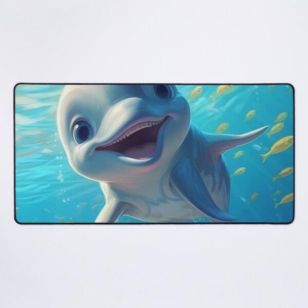 Item preview, cute dolphin digital art designed and sold by DigitalPixelize.