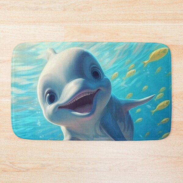 Item preview, cute dolphin digital art designed and sold by DigitalPixelize.
