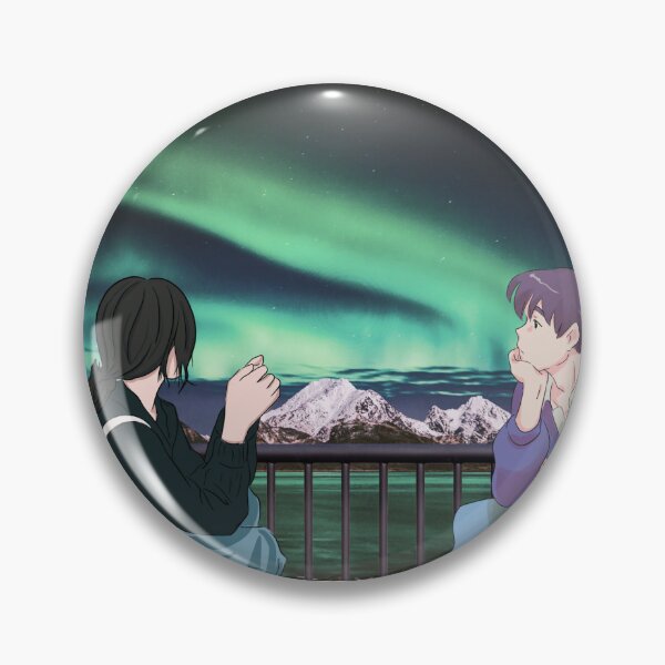 Artikelvorschau, Paar im Manga-Stil, das die Aurora beobachtet entworfen und verkauft von SunshineSales.
