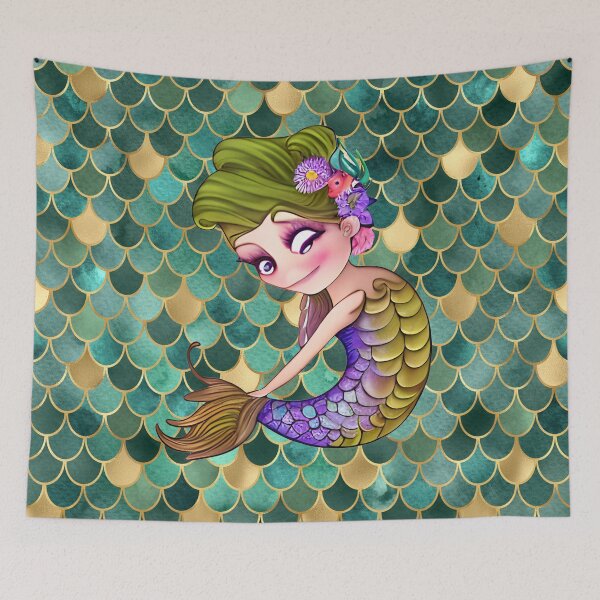 Item preview,  Sea Maiden Mermaid Undersea Green designed and sold by purplesensation.