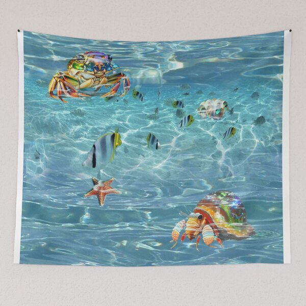 Item preview, seabed,  crab, cancer, star, fish designed and sold by Maria Mihailova.