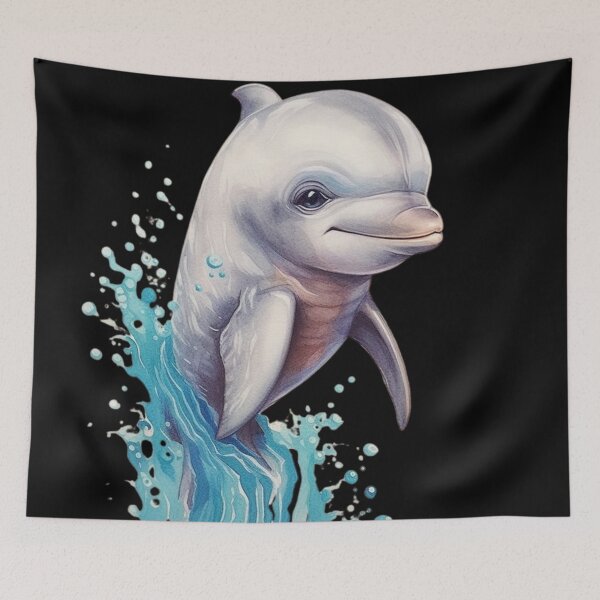 Item preview, animated dolphin digital art designed and sold by DigitalPixelize.
