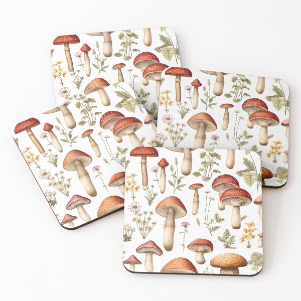 Item preview, Seamless Mushroom and Woodland Plants Pattern | Botanical Art designed and sold by GiveMeMood.