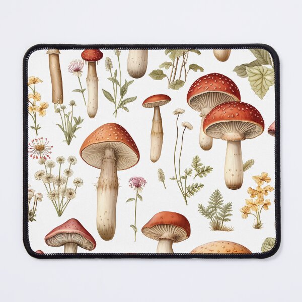 Item preview, Seamless Mushroom and Woodland Plants Pattern | Botanical Art designed and sold by GiveMeMood.