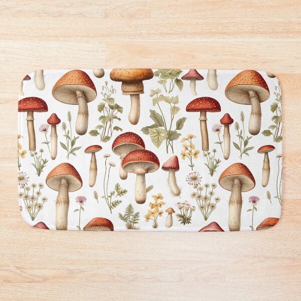Item preview, Seamless Mushroom and Woodland Plants Pattern | Botanical Art designed and sold by GiveMeMood.