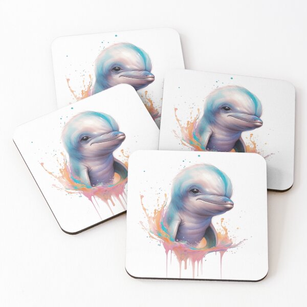 Item preview, multicolored dolphin animated digital art designed and sold by DigitalPixelize.