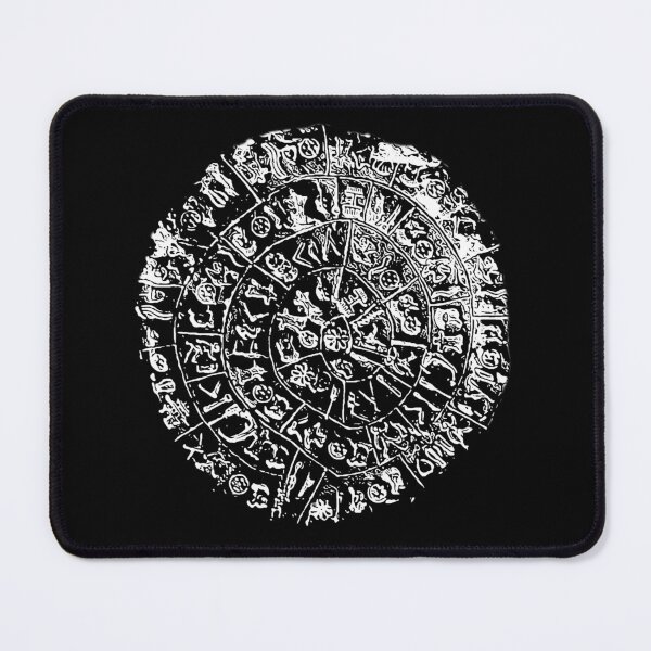 Item preview, Phaistos Disc (white symbols on black) designed and sold by DotorEaon.