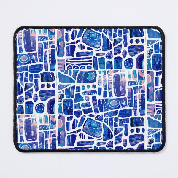 Item preview, Segmented pathways blue pattern designed and sold by Deb Webb.