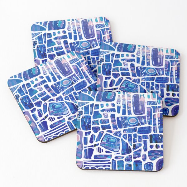 Item preview, Segmented pathways blue pattern designed and sold by Deb Webb.