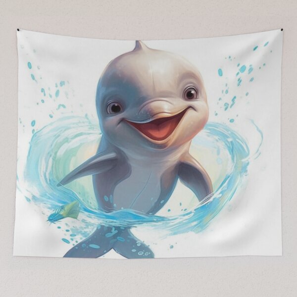 Item preview, Happy Aquatic Dolphin Animated Digital Art designed and sold by DigitalPixelize.